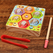 蒙氏早教教具抓虫钓鱼玩具磁吸儿童手眼协调锻炼宝宝益智颜色分类