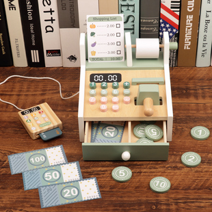 儿童过家家超市收银台玩具仿真收银机角色扮演益智幼儿园区域材料