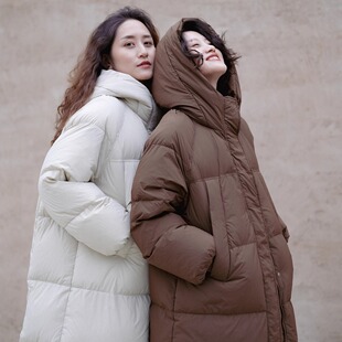 远家90绒子含量白鸭绒羽绒服加厚加长连帽插肩袖 673限 保暖三防W