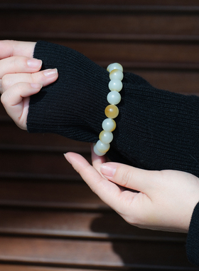 远家新疆天然和田玉手串手链新年礼物售后需48h内退回Y-937孤品