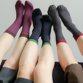 远家丝光棉袜多色中筒袜子松紧袜筒轻薄堆堆袜四季 可穿Y 572限量