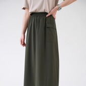 轻盈A字裙 远家 松紧腰简约半身裙 轻户外休闲长裙子春新HL5085限