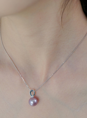 远家 淡水爱迪生珍珠11-12mm项链/吊坠极光正圆极微瑕 Y-828限量