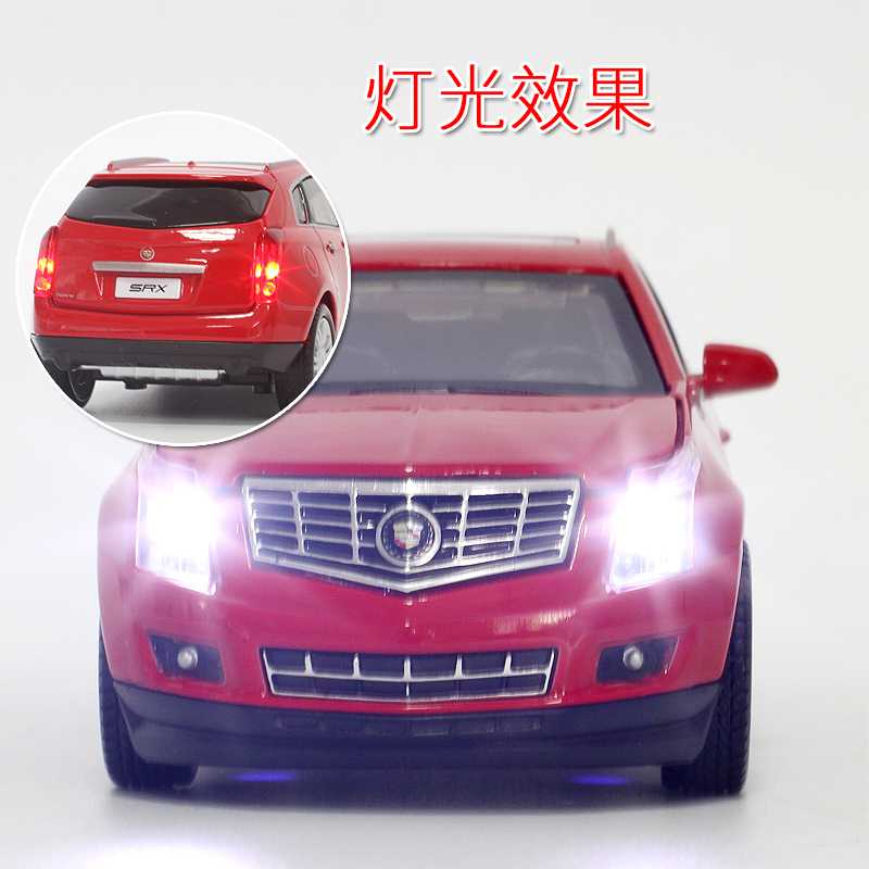 彩珀凯迪拉克SRX1:32合金小汽车模型声光回力可开门儿童礼品玩具