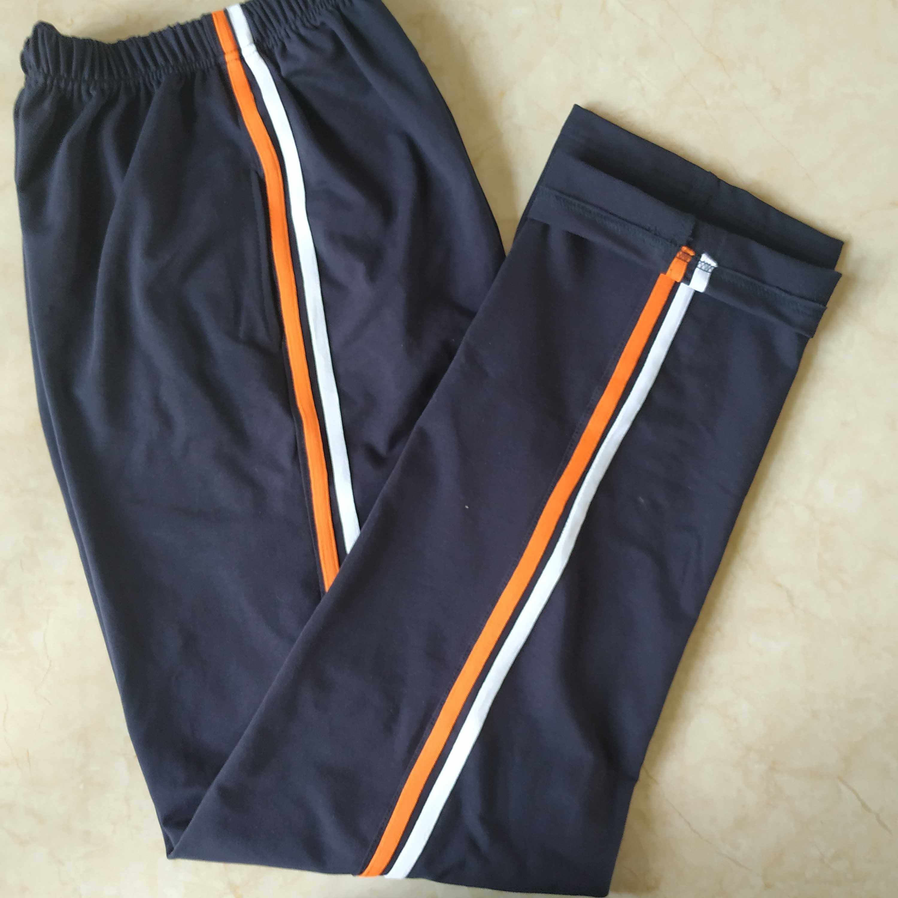 男童女童儿童园服校服裤子藏蓝裤橘白杠橙色杠杠两道杠校裤长裤秋