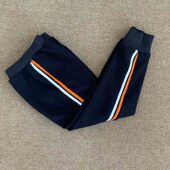 橘白杠收口校裤 子藏蓝裤 运动裤 单裤 定制 春季 同款 初中小学生校服裤