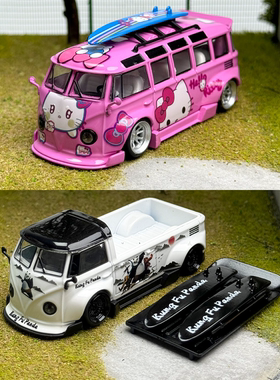 LMLF 1:64 大众T1 面包宽体皮卡改装 面包车仿真合金汽车模型