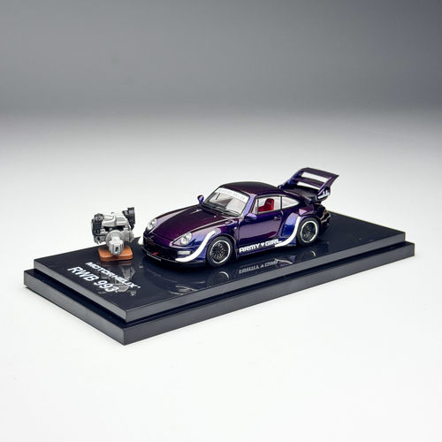 MH MOTORHELIX 1:64 保时捷 911 RWB (993) 宽体改装版合金车模型