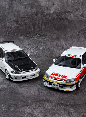 MH 1:18 本田思域 Honda Civic TYPE R EK9 合金全开汽车模型