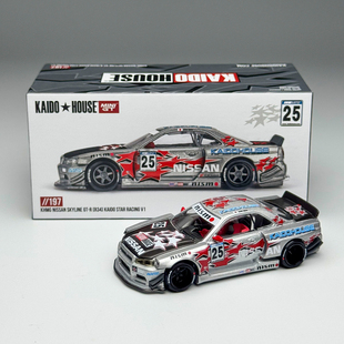 Kaido House +MINIGT 1:64 #197日产尼桑GTR R34 25号合金车模型