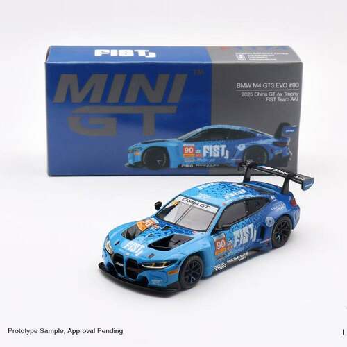 MINIGT 1:64 #1215宝马M4 GT3 EVO#50蓝色 合金汽车模型