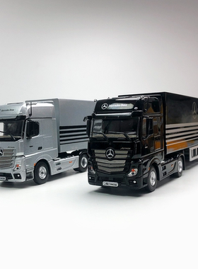 TimeMicro1:64 奔驰 Actros 货柜车仿真合金汽车模型 收藏摆件