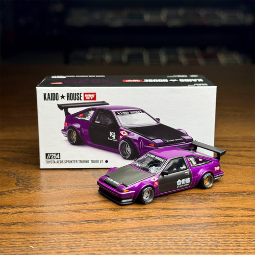 KaidoHouse+MINIGT 1:64 丰田 Toyota AE86 紫色 合金汽车模型