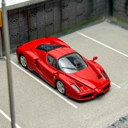 KM King Model 1:64 恩佐enzo标准红合金开盖汽车模型 预售