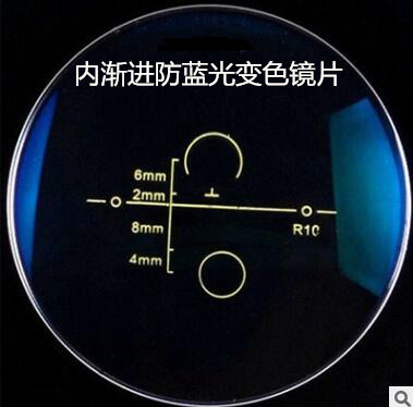 专业内渐进树脂防蓝光眼镜片抗疲劳渐进多焦点近视远看近两用变色