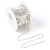 Белый жемчуг с серебряным фоном, 2 мм, около 340 штук, 1 ярд.