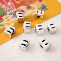 Silver-Plated Letter Beads E, Hole Diameter about 6mm