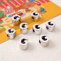 Silver-Plated Letter Beads g Aperture about 6mm
