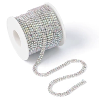 Двойной ряд, серебряное дно AB 5мм, около 300 штук, 1 ярд.