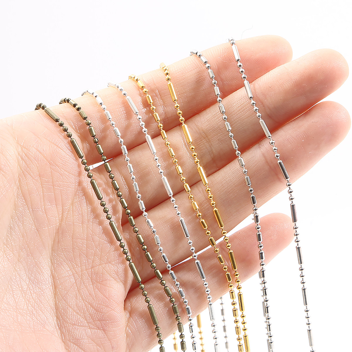 1.5MM 철 대나무 체인 비드 체인 확장 체인 체인 수제 DIY 머리핀 헤어 액세서리 귀걸이 쥬얼리 재료