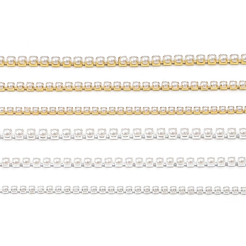 2 мм-6 ммAB цветная зашифрованная цепочка с жемчугом и стразами, золотая и серебряная цепочка с нижним когтем и бриллиантом, наклейка на мобильный телефон, бриллиантовая цепочка своими руками