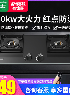 【新品上市】康宝2QB519燃气灶家用嵌入式煤气灶厨房双灶大火力