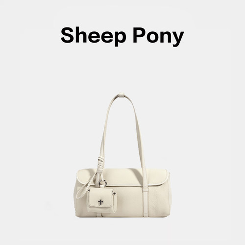 SHEEP PONY高级质感通勤法棍包时尚简约单肩包女包2026新款真皮