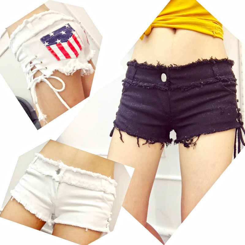 新款紧身显瘦侧开叉系带低腰热裤短裤百搭性感超短裤夜店女装潮