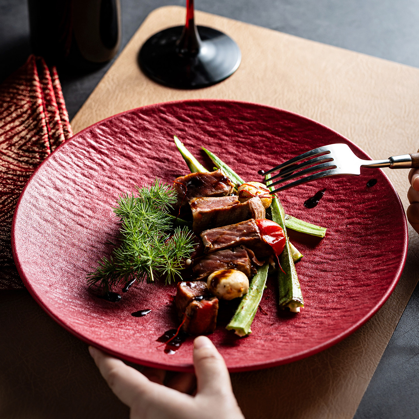 高颜值牛排餐盘陶瓷西餐盘子家用厨房装菜盘子牛排盘餐具平盘浅盘,餐饮具,盘,淘宝优惠券,粉丝福利购,淘宝优惠卷