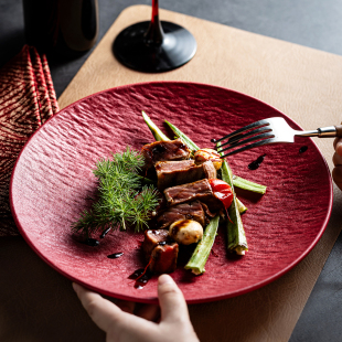 高颜值牛排餐盘陶瓷西餐盘子家用厨房装 菜盘子牛排盘餐具平盘浅盘