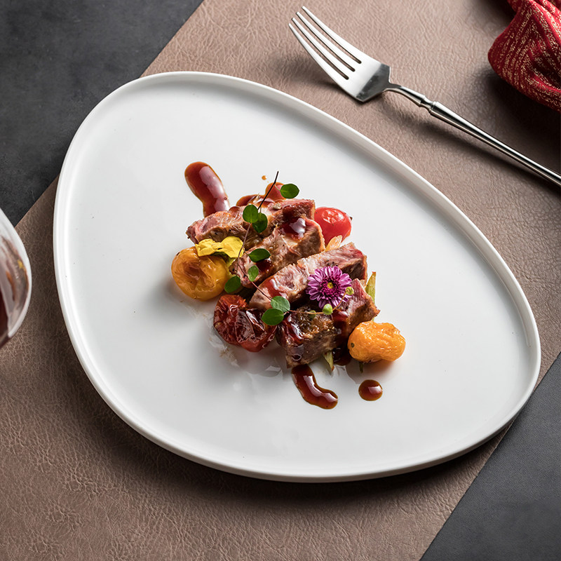 高级感西餐盘子甜品盘纯白家用后厨平盘牛排盘饺子盘鱼盘冷菜盘子,餐饮具,盘,淘宝优惠券,粉丝福利购,淘宝优惠卷