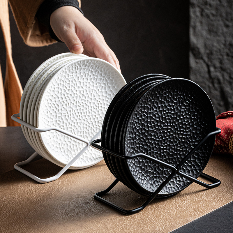 黑白高级感吐骨碟陶瓷碟子套装垃圾渣盘家用小碟盘子小吃盘点心盘