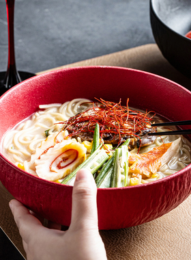 喜庆陶瓷碗结婚新人红色甜汤碗汤圆碗家用沙拉碗吃饭碗大汤碗面碗