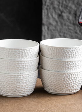 饭碗家用日式米饭碗简约白色陶瓷碗小碗高级感水果燕麦片碗喝汤碗