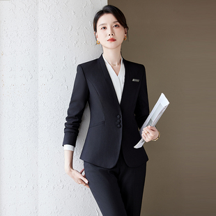 职业套装女2026新款秋季西装气质时尚酒店前台工装案场客服工作服