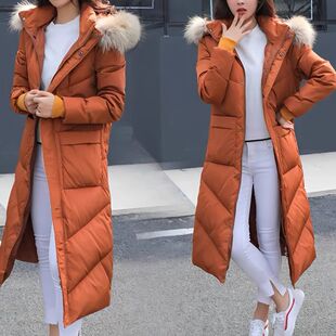 超长款羽绒服女冬修身2026年时尚大码毛领加厚韩版显瘦高个子