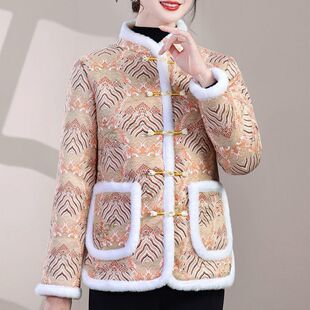 冬季新款女装新年棉袄加绒加厚新中式棉衣春节爆款中国风棉服外套