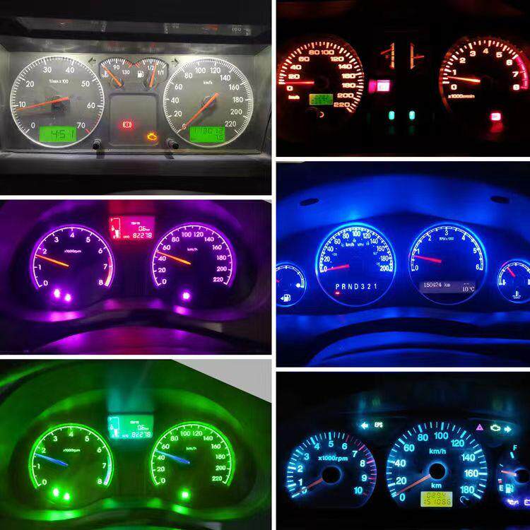 汽车LED仪表灯T5高亮12V空调灯中控指示灯档位灯烟灰缸灯改装灯泡