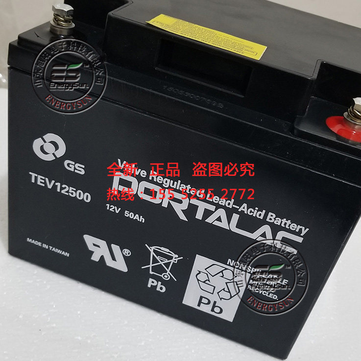 GSPORTALAC蓄电池 TEV12500 12V50AH应急设备 小型电动车用电瓶