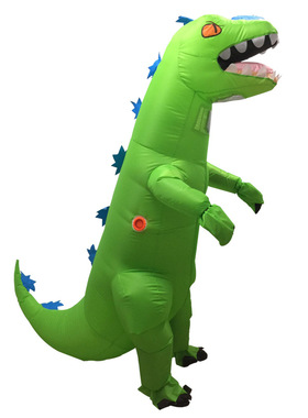 18年新款万圣节成人Cosplay绿色霸王龙恐龙充气服卡通绿色恐龙服