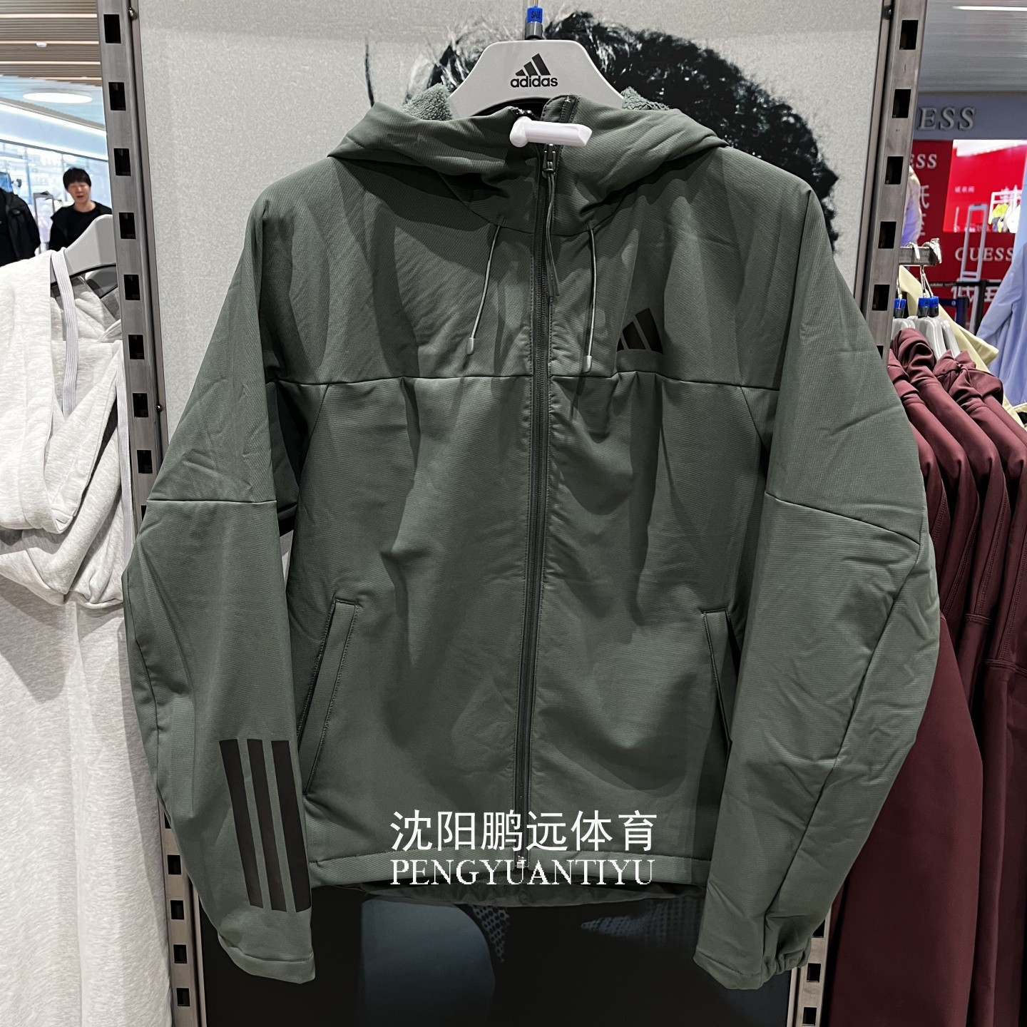 Adidas阿迪达斯男女同款冬季户外运动加绒保暖防风夹克外套KF5225