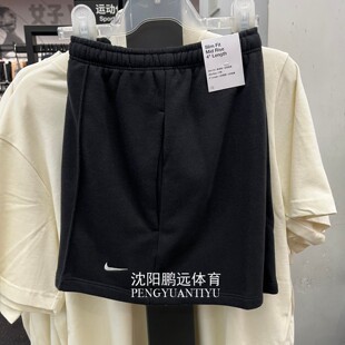 Nike耐克女子夏季跑步运动训练松刺绣小标法式毛圈短裤HF6941-010