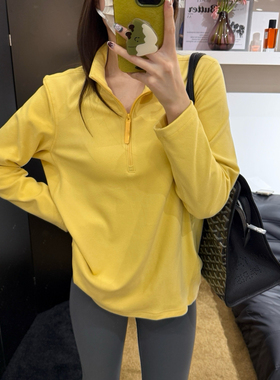 122206男女同款半拉链抓绒衣25冬季新款户外休闲加厚立领套头卫衣