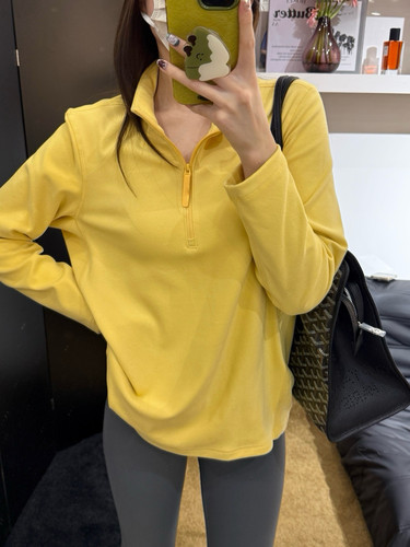 122206男女同款半拉链抓绒衣25冬季新款户外休闲加厚立领套头卫衣