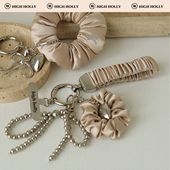 highholly2025新款 发圈手机挂链条挂绳钥匙扣手腕式 女高级感防丢