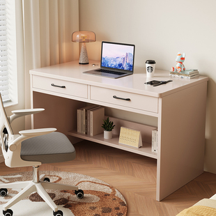 实木书桌书架一体桌子小户型中学生成人学习写字桌家用台式 电脑桌
