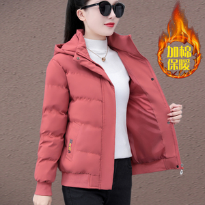 加厚棉衣棉服女冬季大码修身中年棉袄防寒妈妈短款羽绒棉保暖外套