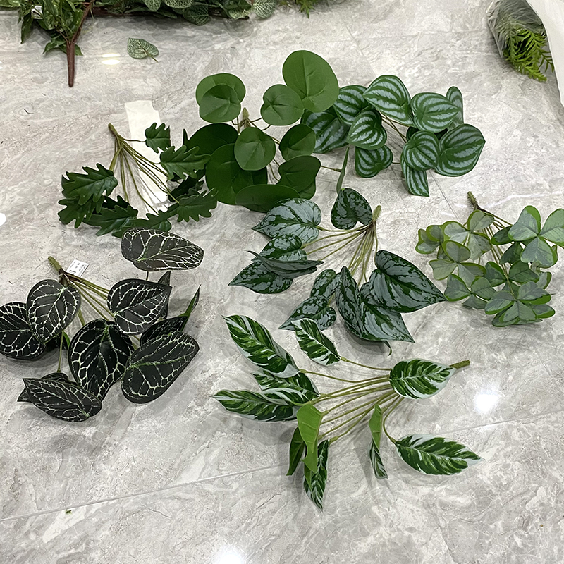 新款绿植仿真竹芋叶幸运草插花墙