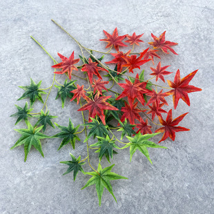 枫树叶红枫叶 仿真树叶树枝过胶树叶枫树叶枯色树叶园林装饰树叶