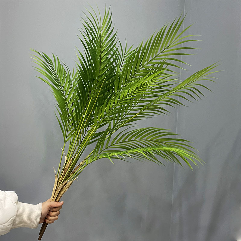 仿真棕榈树热带椰子树叶塑料细叶棕榈树铁树叶假植物装饰插花厥草 鲜花速递/花卉仿真/绿植园艺 仿真绿植 原图主图